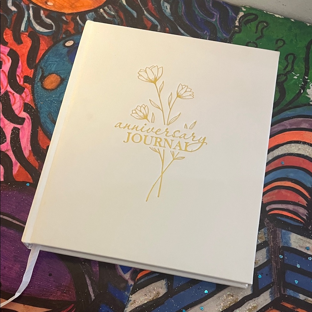 White Anniversary Journal with Gold Design